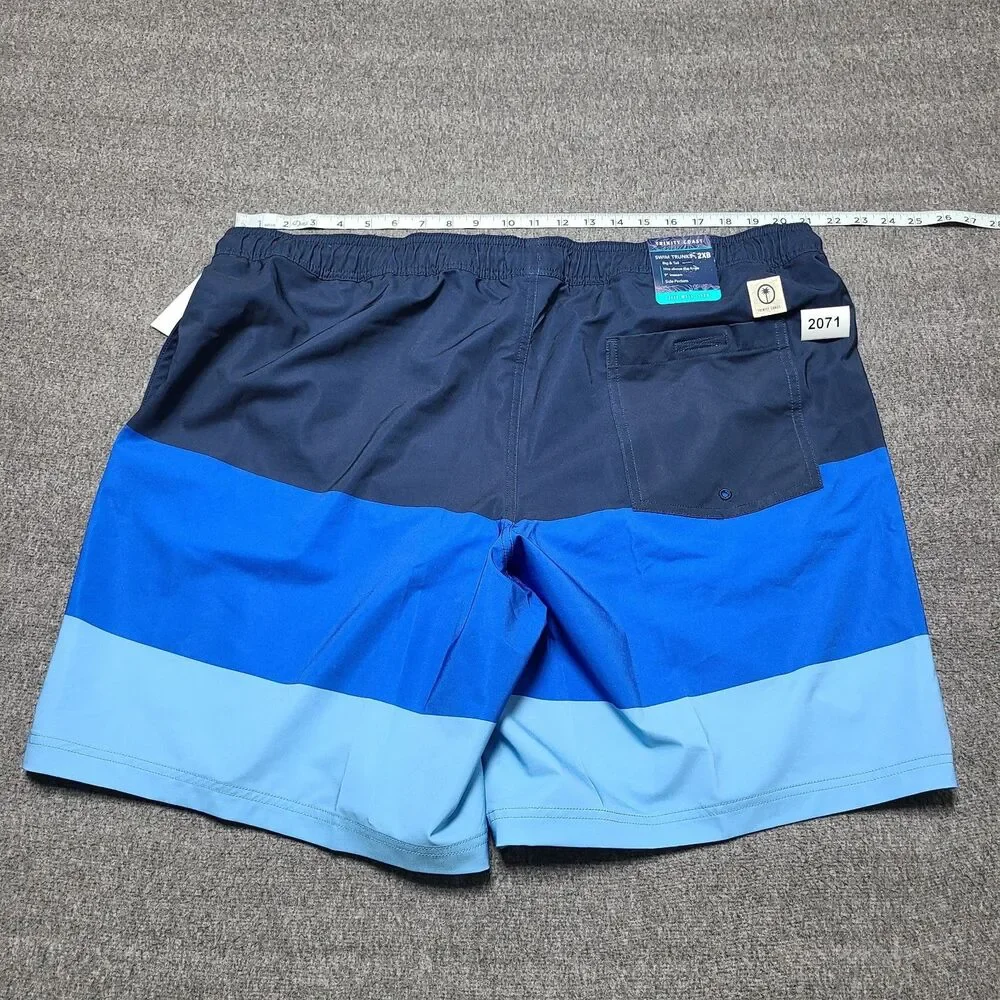 Trinity‎ Coast Mens Swim Trunks 2XB Blue Multicolor Surf Beach Party